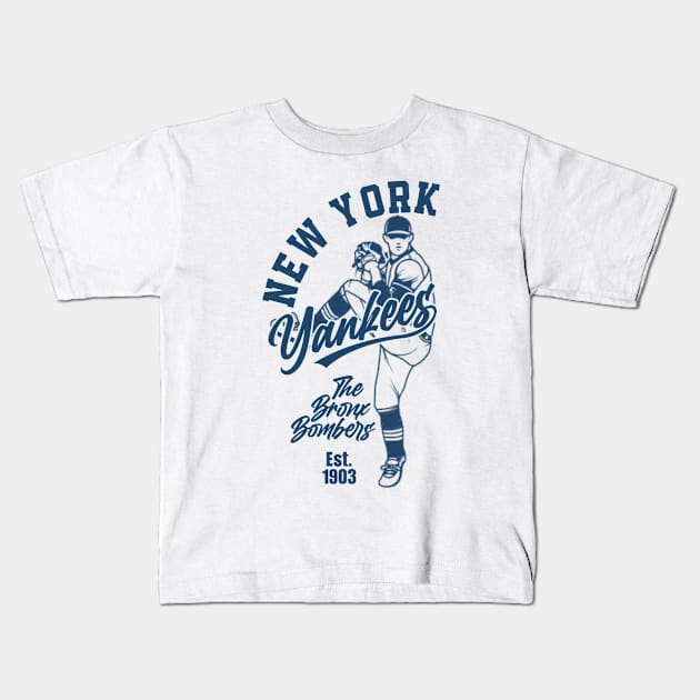 New York Yankees By Semrawud Kids T-Shirt by semrawud